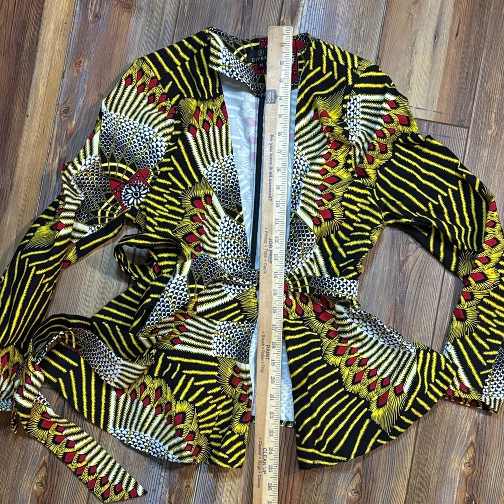 D'Iyanu Vibrant Women's Black & Yellow Patterned Seperate Pantsuit Unknown size - Picture 12 of 15